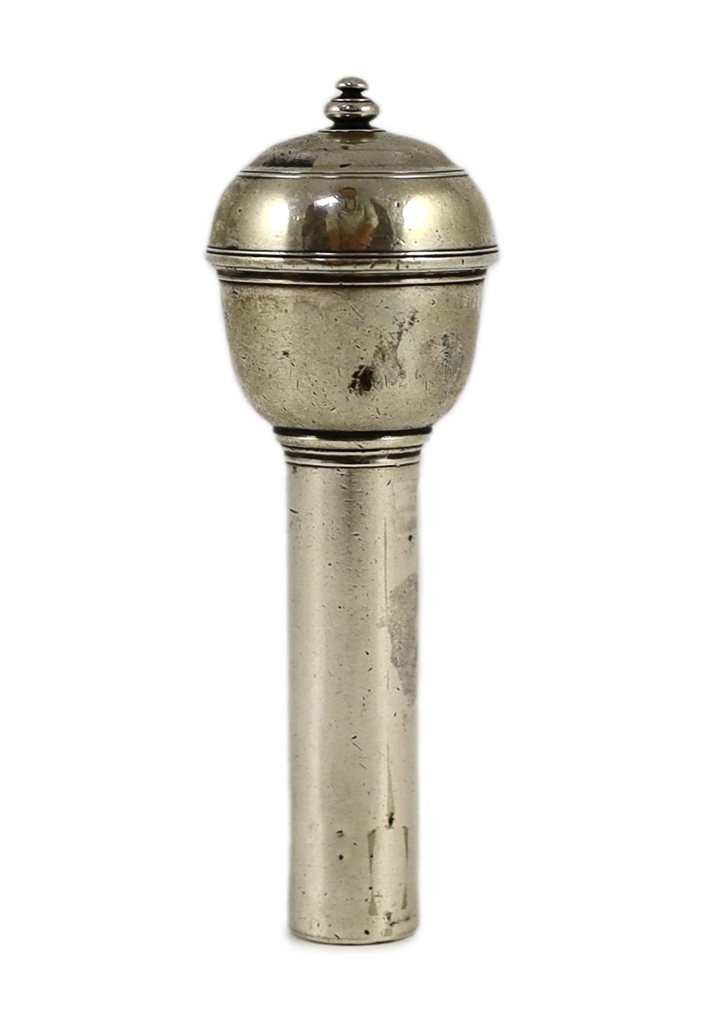 A Georgian silver nutmeg grater/corkscrew, of mace form